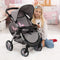 Bayer Design Twin Xeo - Tweeling poppenwagen - Verstelbare duwstang - Jeans-grijs roze