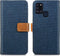 iMoshion Hoesje Geschikt voor Samsung Galaxy A21s Hoesje Met Pasjeshouder - iMoshion Luxe Canvas Bookcase - Donkerblauw