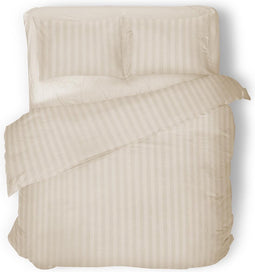 Dekbedovertrek - 140x200/220 - Uni - Satijnstreep / Satijn Streep - Hotel Kwaliteit Satin Stripe - Ivoor