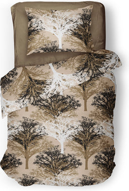 Dekbedovertrek 140x200/220cm - Treeothree - Naturel - Eenpersoons - Micropercal