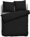 Dekbedovertrek - 200x200/220 - Uni Percal katoen - Met Bies - black
