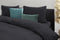 Dekbedovertrek - 200x200/220 - Uni - Satijnstreep / Satijn Streep - Hotel Kwaliteit Satin Stripe - Black