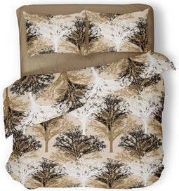 Dekbedovertrek 200x200/220cm - Treeothree - Naturel - Tweepersoons - Micropercal