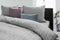 Dekbedovertrek 260x200/220 - Uni - Satijnstreep - Hotel Kwaliteit Satin Stripe - Licht Grijs