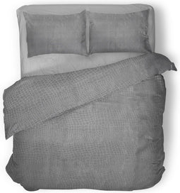 Dekbedovertrek Embossed Snake - Anthracite - 2 Persoons -Dekbedovertrek 200x200/220