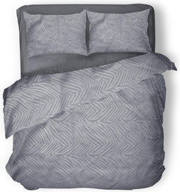 Dekbedovertrek Embossed Zebra - Anthracite - Dekbedovertrek 200x200/220 - 2 Persoons - Met 2 Bijpassende Kussenslopen 60x70