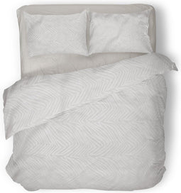 Dekbedovertrek Embossed Zebra - Light Grey - Dekbedovertrek 240x200/220 - Lits Jumeaux - Met 2 Bijpassende Kussenslopen 60x70