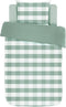 Dekbedovertrek EMMA, Stone washed check katoen, 140x200, groen