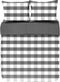 Dekbedovertrek EMMA, Stone washed check katoen, 240x220, grijs