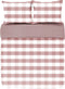 Dekbedovertrek EMMA, Stone washed check katoen, 240x220, mauve