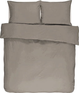 Dekbedovertrek IRIS Stone washed uni katoen 240x220 Taupe