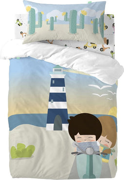 Dekbedovertrek set HappyFriday Happynois Summer Time Multicolour Wieg voor baby's 2 Onderdelen