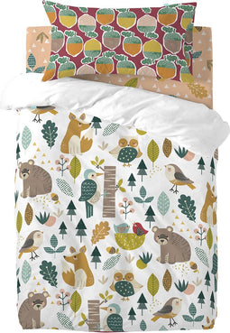 Dekbedovertrek set HappyFriday Moshi Moshi Harvestwood Multicolour Wieg voor baby's 2 Onderdelen