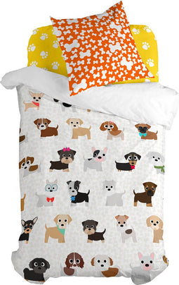 Dekbedovertrek set HappyFriday Mr Fox Dogs Multicolour Bed van 80 2 Onderdelen