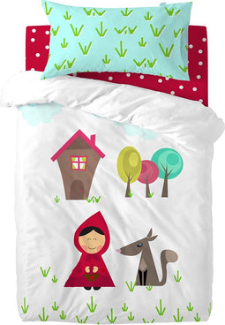 Dekbedovertrek set HappyFriday Mr Fox Grandma Multicolour Wieg voor baby's 2 Onderdelen