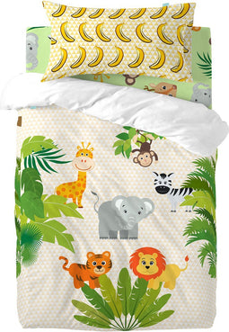 Dekbedovertrek set HappyFriday Mr Fox Wild Multicolour Wieg voor baby's 2 Onderdelen