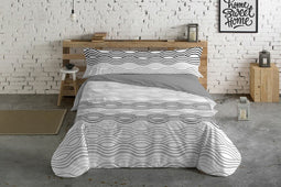 Dekbedovertrek set Hosteline Mojacar Grijs Bed van 135 3 Onderdelen