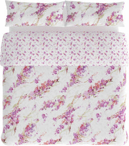 Dekbedovertrek set Hosteline SPRING Mauve Bed van 135 2 Onderdelen