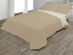 Dekbedovertrek set Hosteline VEGAS Beige Bed van 150 3 Onderdelen