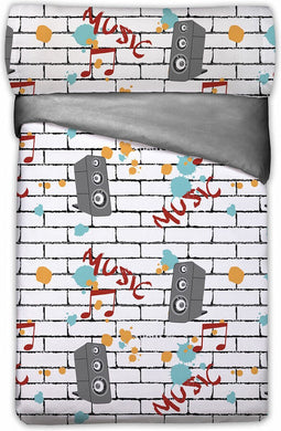 Dekbedovertrek set Hosteline YOUNG Grijs Bed van 90 3 Onderdelen