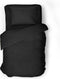 Dekbedovertrek Velvet Uni - Black - Dekbedovertrek 200x200/220 - 2 Persoons - Met 2 Kussenslopen 60x70 - Velours Dekbedovertrek