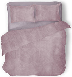 Dekbedovertrek Velvet Uni - Shady Pink - Dekbedovertrek 200x200/220 - 2 Persoons - Met 2 Kussenslopen 60x70 - Velours Dekbedovertrek
