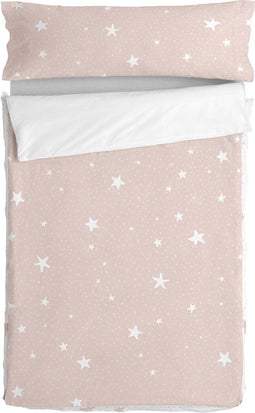 Dekbedovertrek zonder vulling HappyFriday Basic Kids Little star Roze 90 x 200 cm