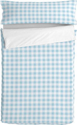 Dekbedovertrek zonder vulling HappyFriday Basic Kids Vichy Blauw 90 x 200 cm
