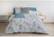Dekbedovertrekset 220x240 cm HOME LINGE PASSION POMPADOUR: Dekbedovertrek + 2 kussenslopen - 100% Katoen 57 Draden - Wit/blauw