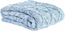 Deken DKD Home Decor 150 x 125 x 1 cm Blauw (2 Stuks)