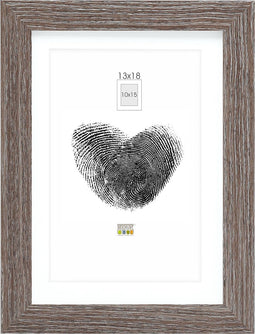 Deknudt Frames fotolijst - grijs met passe-partout - 10x15 / 13x18 cm