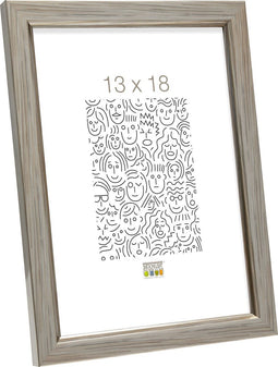 Deknudt Frames fotolijst S46AD1 - zilverkleur met biesje - foto 13x18