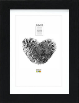 Deknudt Frames fotolijst - zwart met passe-partout - 10x15 / 13x18 cm
