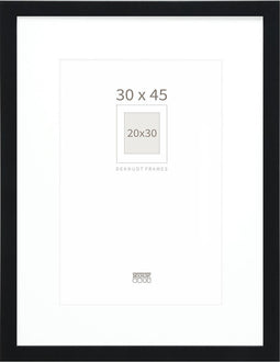 Deknudt Frames fotolijst - zwart met passe-partout - 20x30 / 30x45 cm
