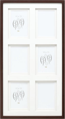 Deknudt Frames multifotolijst - bruin - passe-partout - 6 foto's 10x15