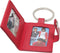 Deknudt Frames sleutelhanger S59NS4 - rood lederlook - 2x 3,4x4,5 cm