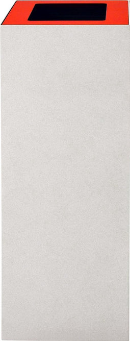 Deksel stalen afvalbak 60 liter voor afvalscheiding Rood