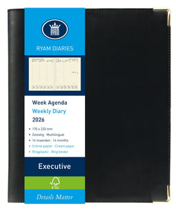 Ryam - Agenda (2026) - Executive Nappa 7d/2 - Zwart