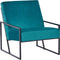 DELARY - Fauteuil - Groen/Blauw - Fluweel