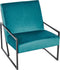 DELARY - Fauteuil - Groen/Blauw - Fluweel