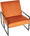 DELARY - Fauteuil - Oranje - Fluweel