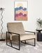 DELARY - Fauteuil - Taupe - Fluweel