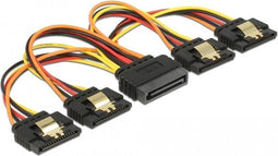 DeLOCK 60156 SATA-kabel 0,15 m SATA 15-pin 4 x SATA 15-pin Multi kleuren