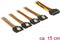 DeLOCK 60156 SATA-kabel 0,15 m SATA 15-pin 4 x SATA 15-pin Multi kleuren