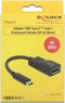 DeLOCK 62748 tussenstuk voor kabels USB Type-C Displayport Zwart