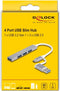 DeLOCK 64214 interface hub USB 3.2 Gen 1 (3.1 Gen 1) Type-A + Type-C 5000 Mbit/s Zilver