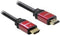 Delock 84333 HDMI-kabel HDMI Aansluitkabel HDMI-A-stekker, HDMI-A-stekker 2.00 m Rood/zwart Vergulde steekcontacten, Me