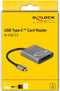 DeLOCK 91741 geheugenkaartlezer USB 3.2 Gen 1 (3.1 Gen 1) Type-C Zwart, Grijs