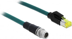 DeLOCK M12 8-pins X-gecodeerd - RJ45 Hirose industriële netwerkkabel - CAT6a / TPU PUR - 5 meter