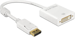 DeLOCK premium DisplayPort naar DVI actieve adapter - DP1.2 (1920 x 1200) / wit - 0,20 meter